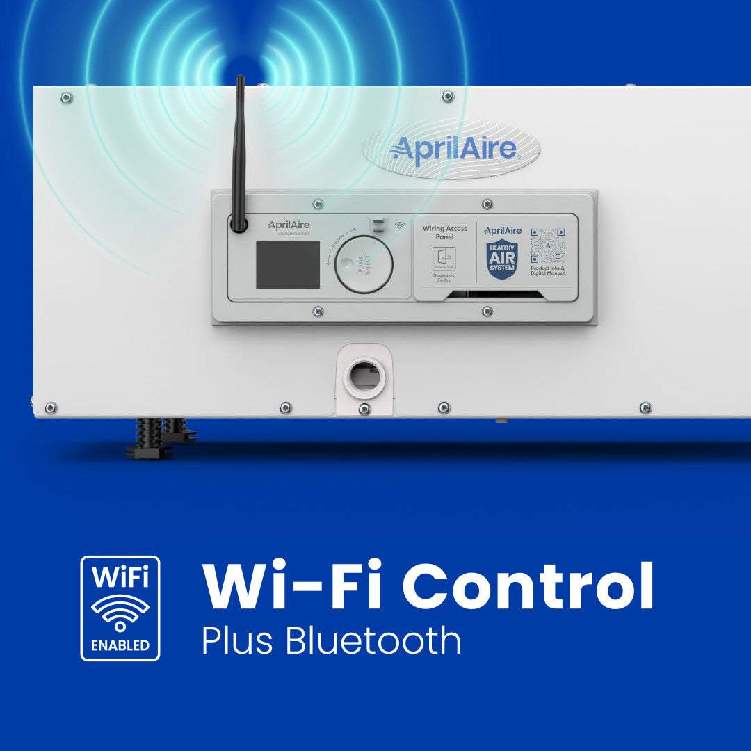 AprilAire E050W Wi-Fi Dehumidifier – Compact, 50 PPD for Tight Spaces