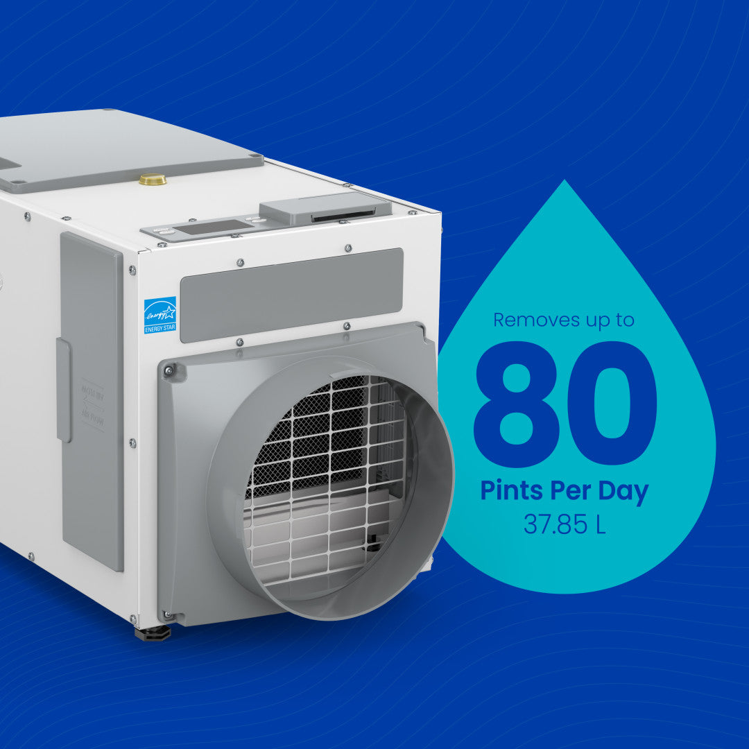 80-Pint Professional-Grade Basement Dehumidifier - AprilAire E080