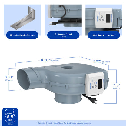 AprilAire V42Snx Ventilator Size Measurements Web Ready Photo