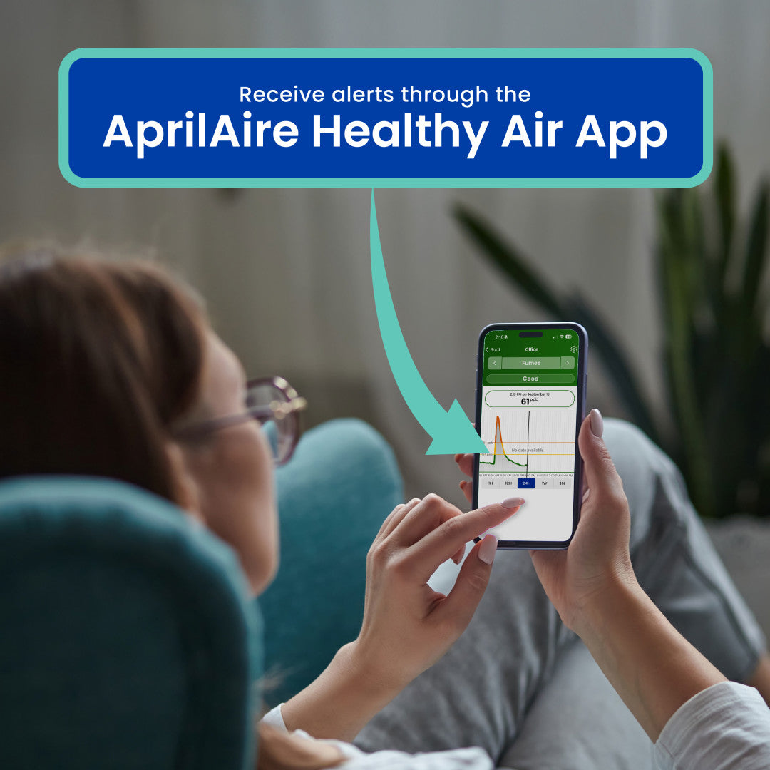 AprilAire Zawthcpv Indoor Air Quality Sensor App Alerts Web Ready Lifestyle Photo