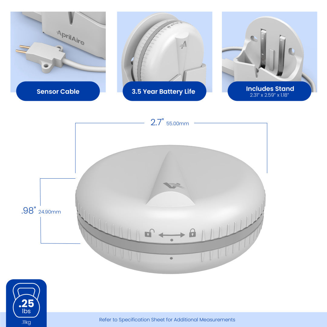 AprilAire Zazw Water Sensor Size Dimensions Web Ready Photo