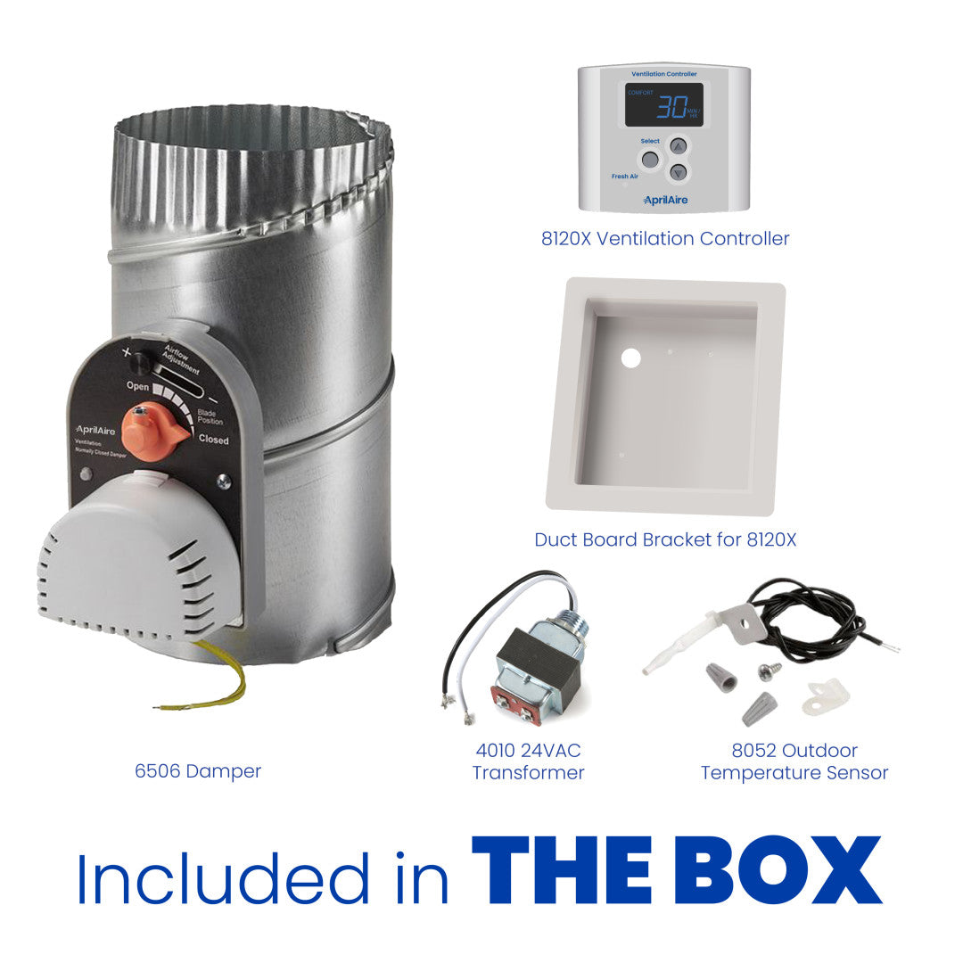 AprilAire 8126X Ventilation Control System Box Contents Web Ready Photo