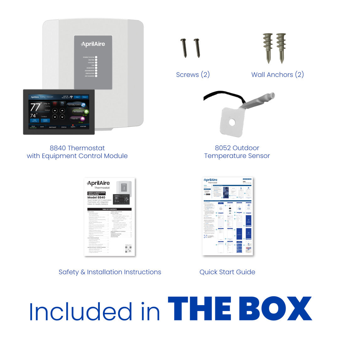 AprilAire 8840 Wi-Fi Home Automation Thermostat with Color Touchscreen