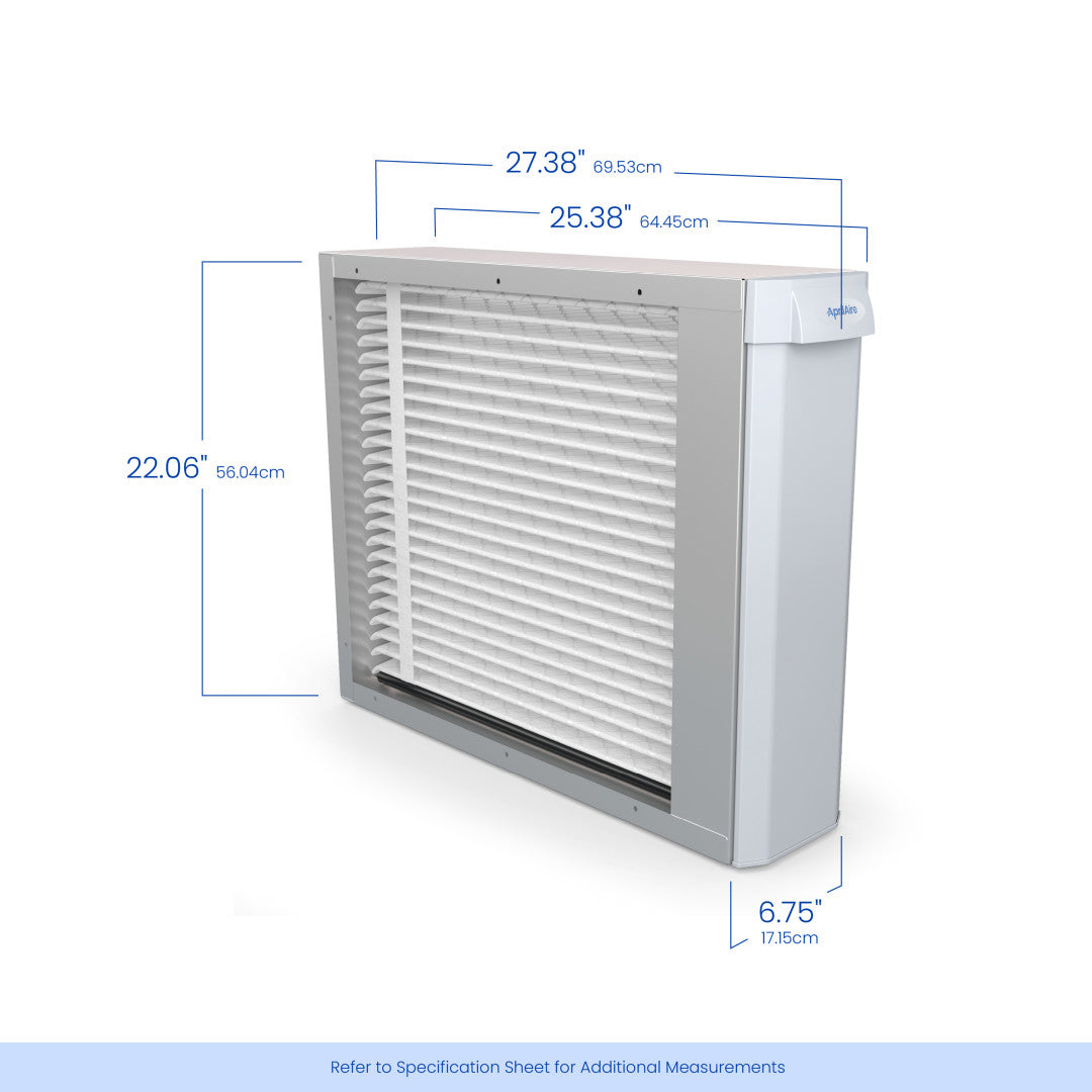 AprilAire U121 Air Purifier Size Dimensions Web Ready Photo
