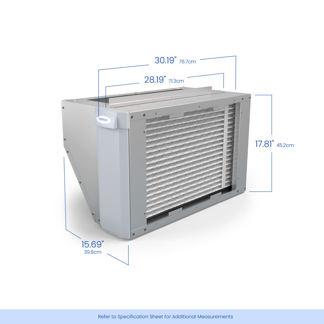 AprilAire U161 Air Purifier Size Dimensions Web Ready Photo