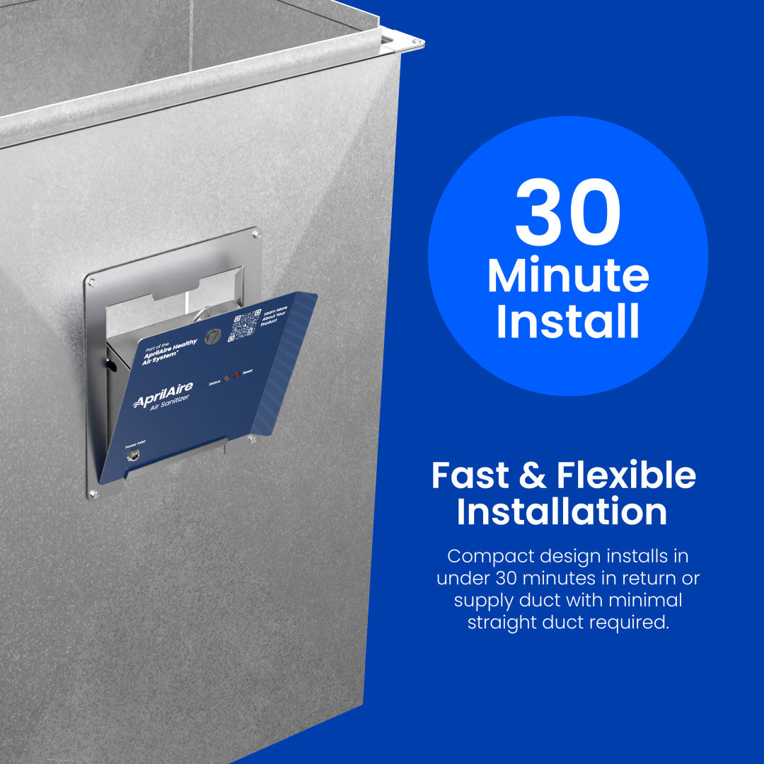 AprilAire Uvd1 Uvc In Duct Air Sanitizer Installation Web Ready Photo