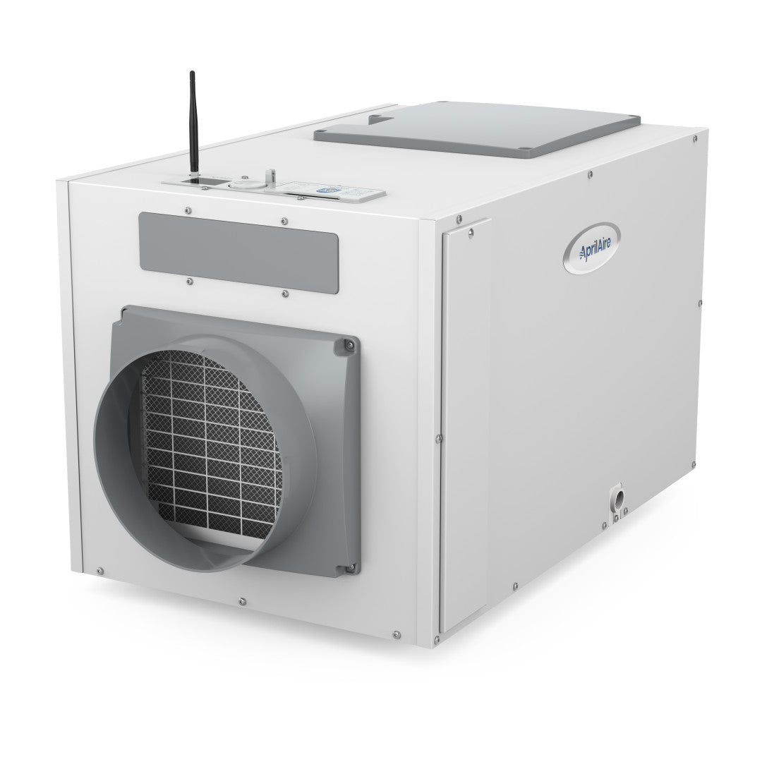 AprilAire E130W Dehumidifier With Top Ui Left Facing Photo