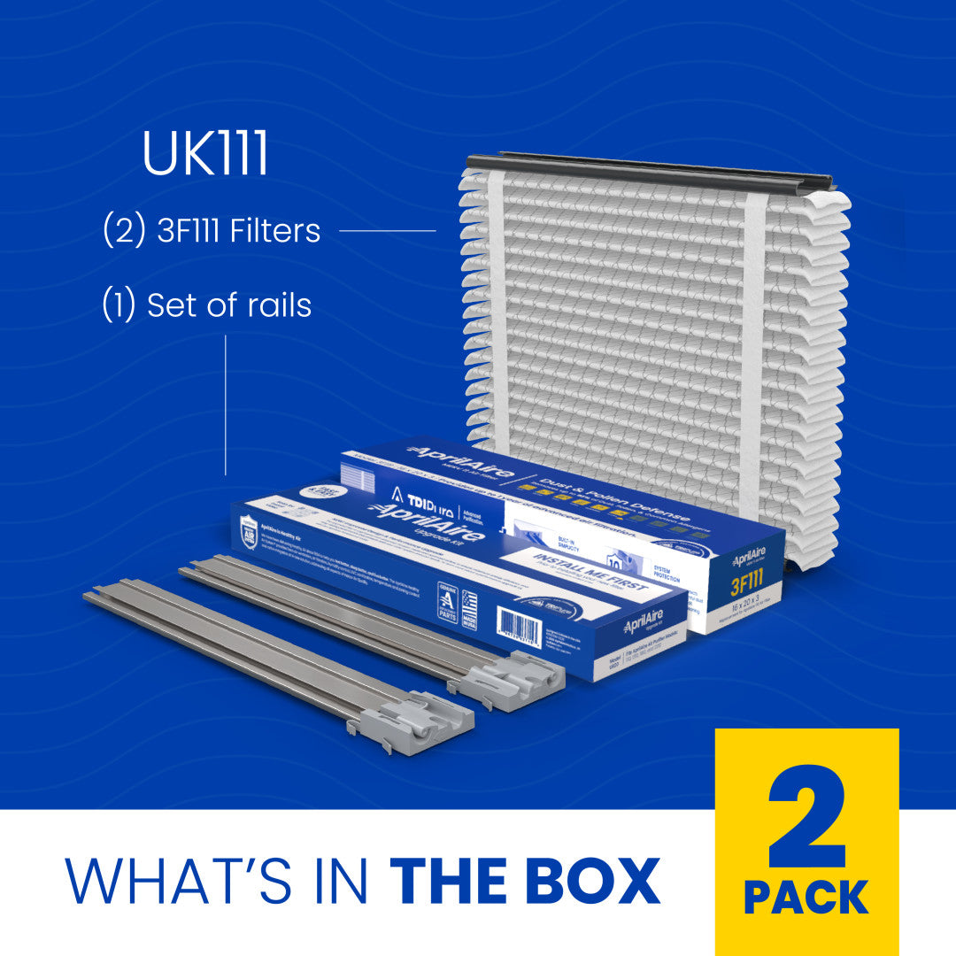 AprilAire Uk111 Air Purifier Upgrade Kit 2 Pack Box Contents Web Ready Photo
