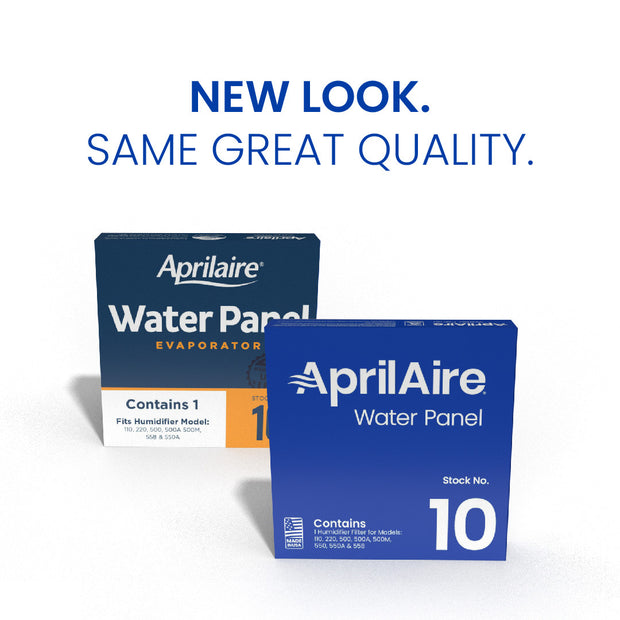 AprilAire 10 Water Panel Packaging Transition Photo