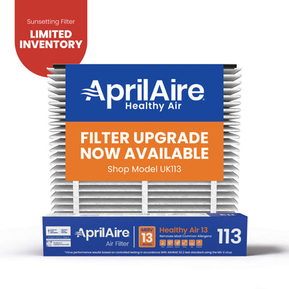 AprilAire 113 Air Filter 1 Pack Web Ready Sunsetting Hero Photo