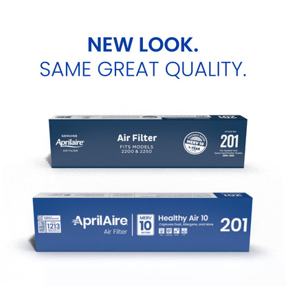 AprilAire 201 Air Filter Packaging Transition Photo