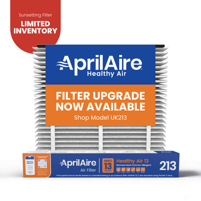 AprilAire 213 Air Filter 1 Pack Web Ready Sunsetting Hero Photo
