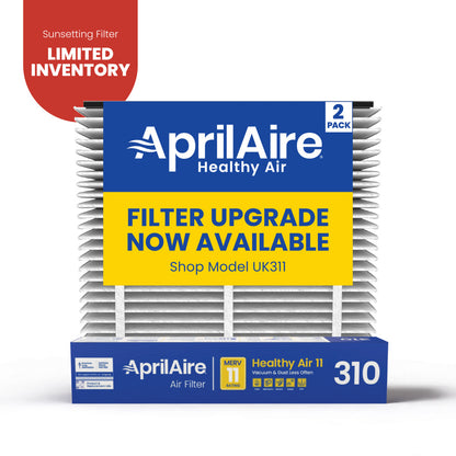 AprilAire 310 Air Filter 2 Pack Web Ready Sunsetting Hero Photo