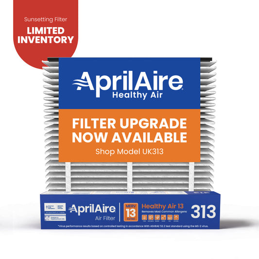 AprilAire 313 Air Filter 1 Pack Web Ready Sunsetting Hero Photo