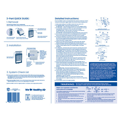 AprilAire 35 Water Panel Installation Instructions On Box Back Facing Photo