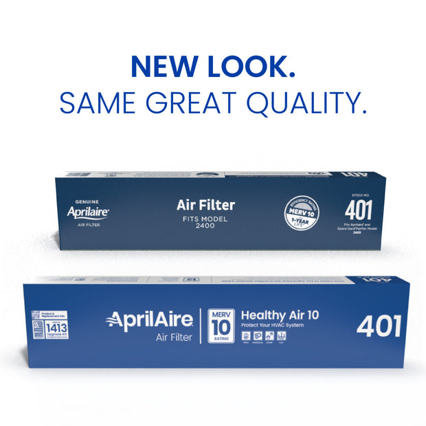 AprilAire 401 Air Filter Packaging Transition Photo