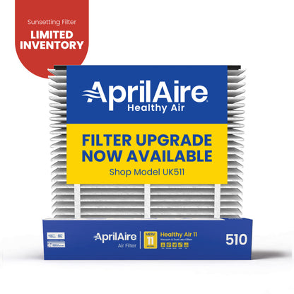 AprilAire 510 Air Filter Large 1 Pack Web Ready Sunsetting Hero Photo