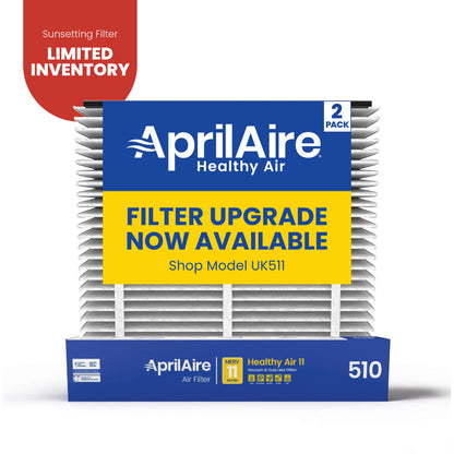 AprilAire 510 Air Filter Large 2 Pack Web Ready Sunsetting Hero Photo