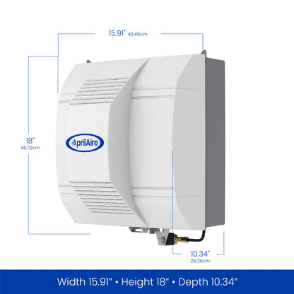 AprilAire 700 Series Humidifier Size Measurements Web Ready Photo