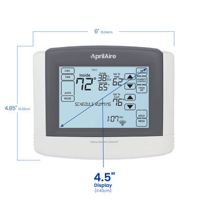 AprilAire 8910W Series Thermostat Size Dimensions Web Ready Photo