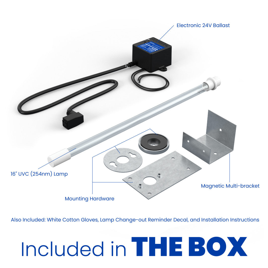 AprilAire Auv24V Uvc Coil Cleaner Box Contents Web Ready Photo