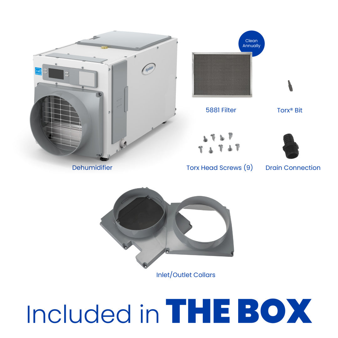 AprilAire E080 Dehumidifier Box Contents Web Ready Photo