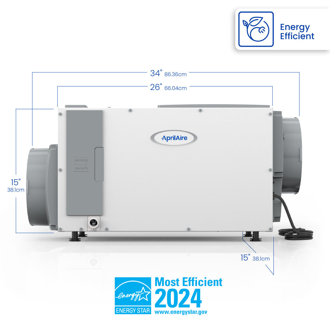 AprilAire E080 Dehumidifier Size Measurements Web Ready Photo