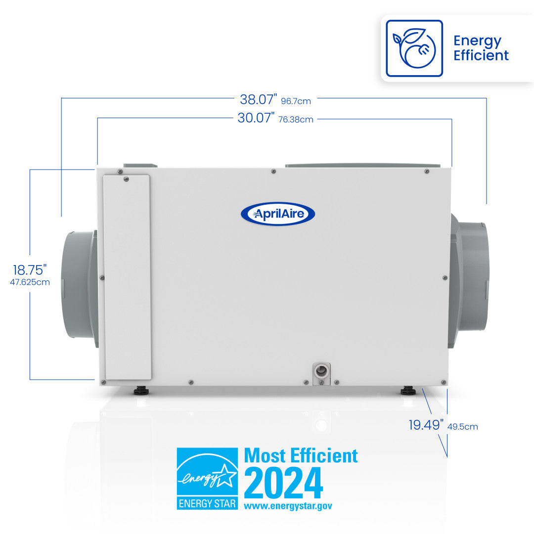 AprilAire E130 Dehumidifier Size Measurements Web Ready Photo