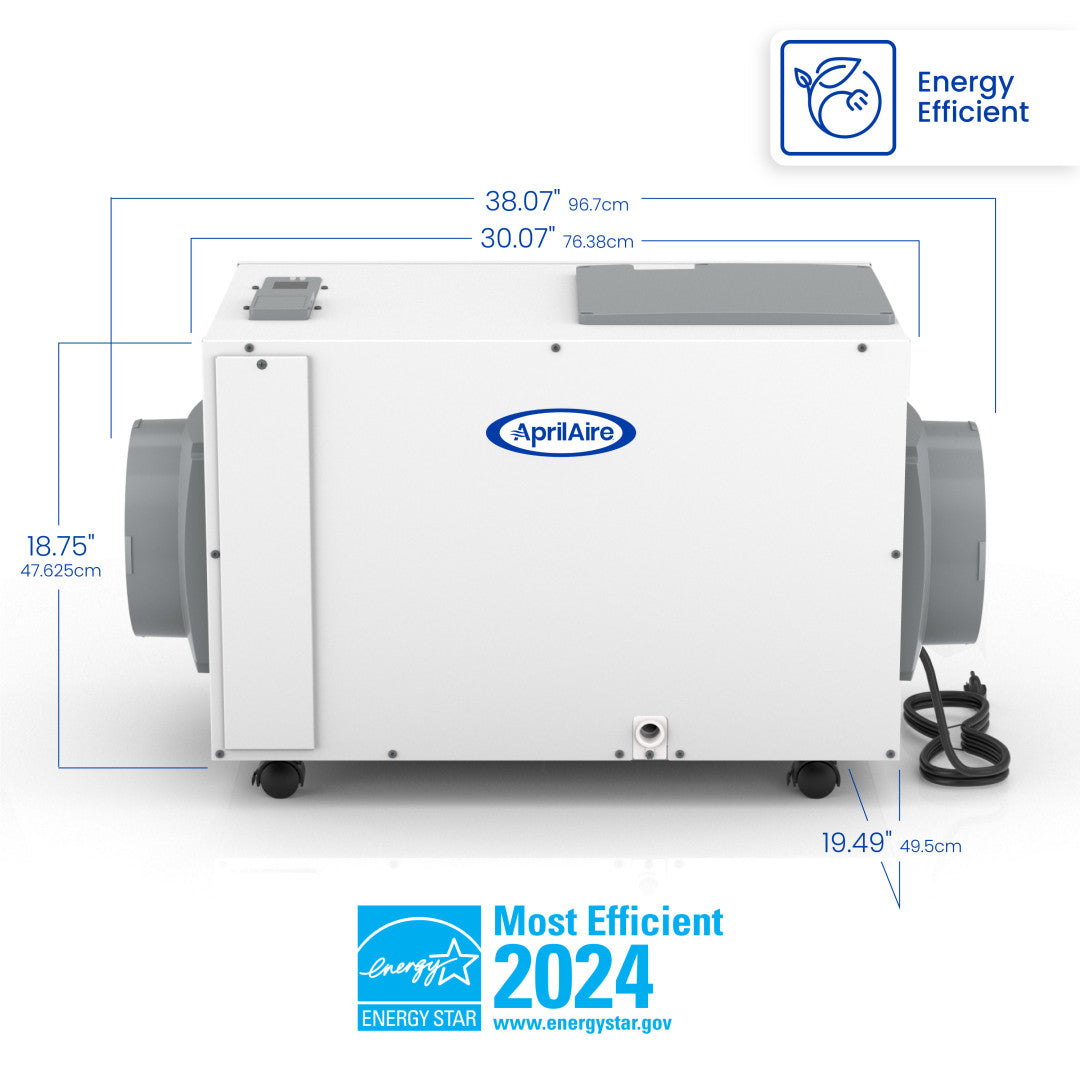 AprilAire E130C Dehumidifier Size Measurements Web Ready Photo