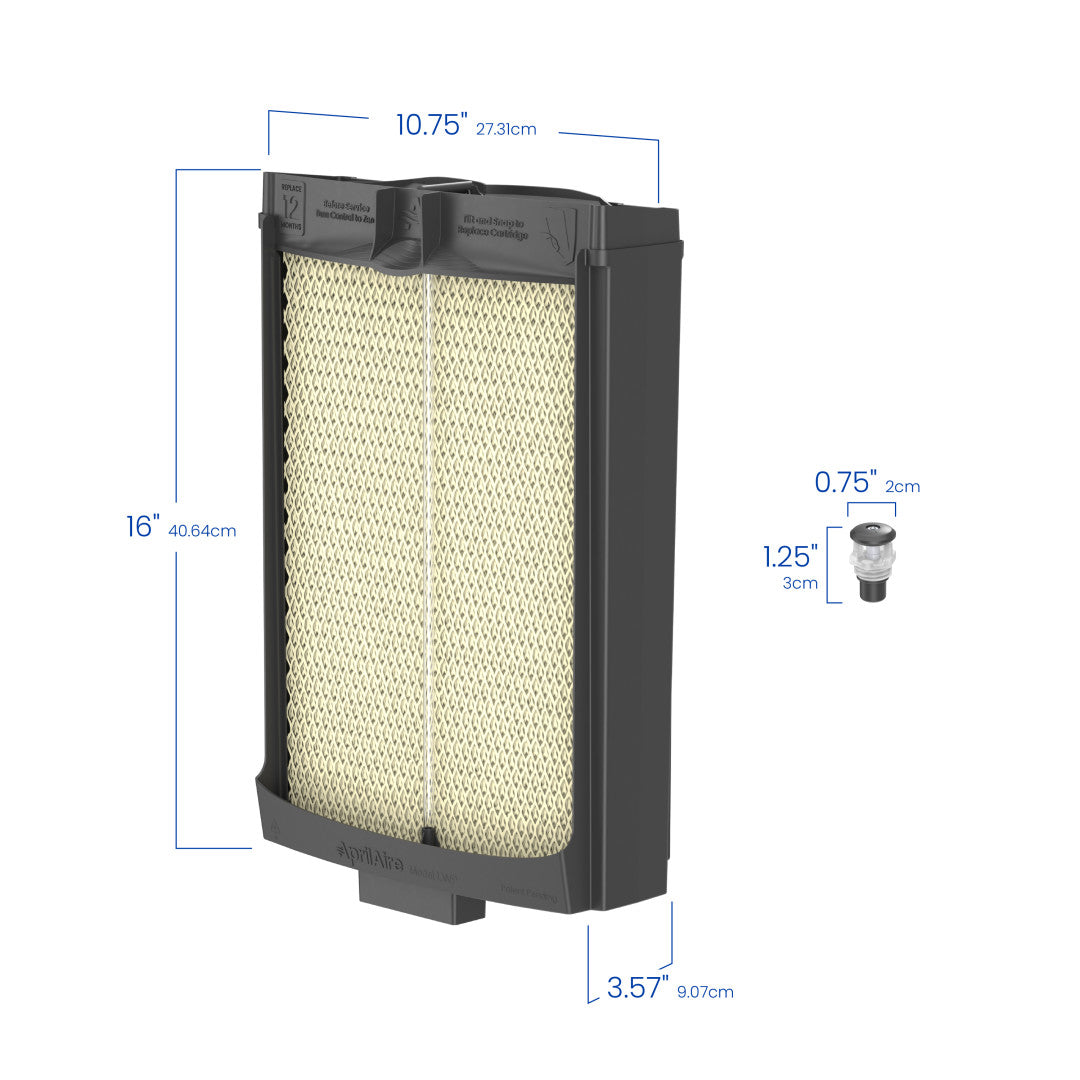 AprilAire Hydrlh Humidifier Water Panel Assembly Size Measurements Web Ready Photo