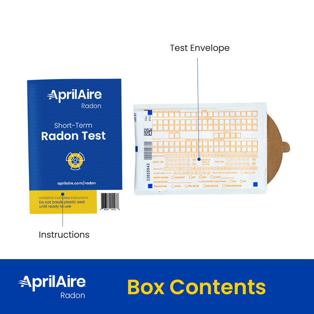 AprilAire Radon Control Radon Test Kit Contents Web Ready Photo