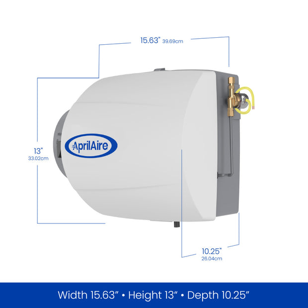 AprilAire 500 Series Humidifier Size Measurements Web Ready Photo