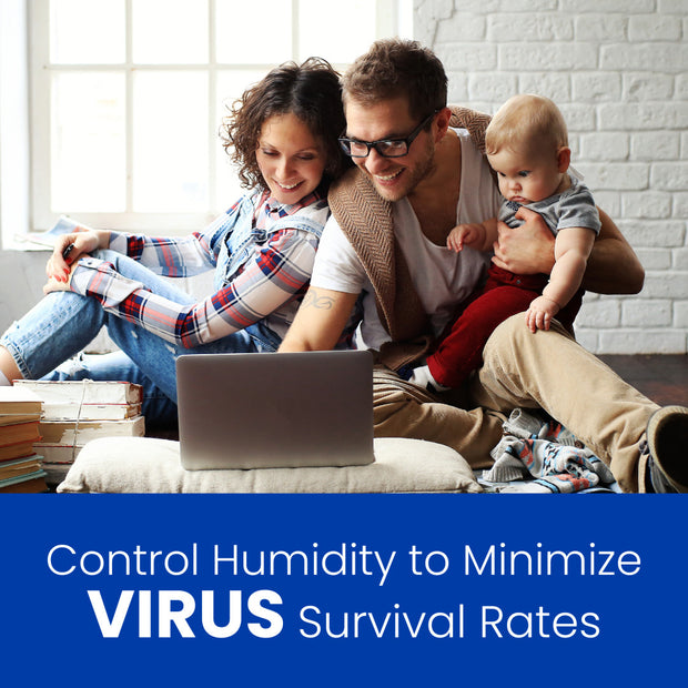 AprilAire Dehumidifier Minimize Virus Survival Rates Web Ready Graphic Genuine