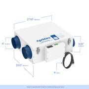AprilAire V22Bec Ventilator Size Measurements Web Ready Photo